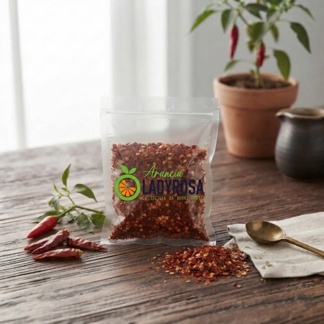 Zerkleinerte Chilischoten...