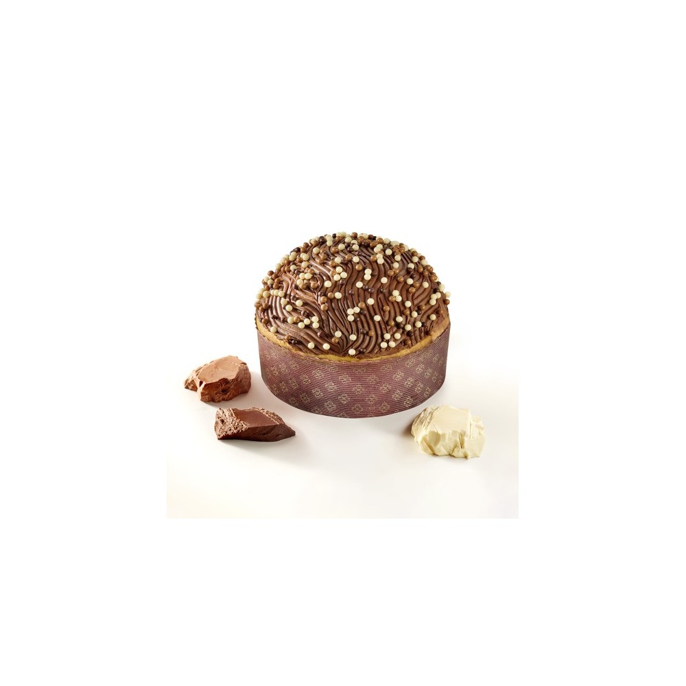 Handwerklich hergestellter Panettone mit drei Schokoladensorten