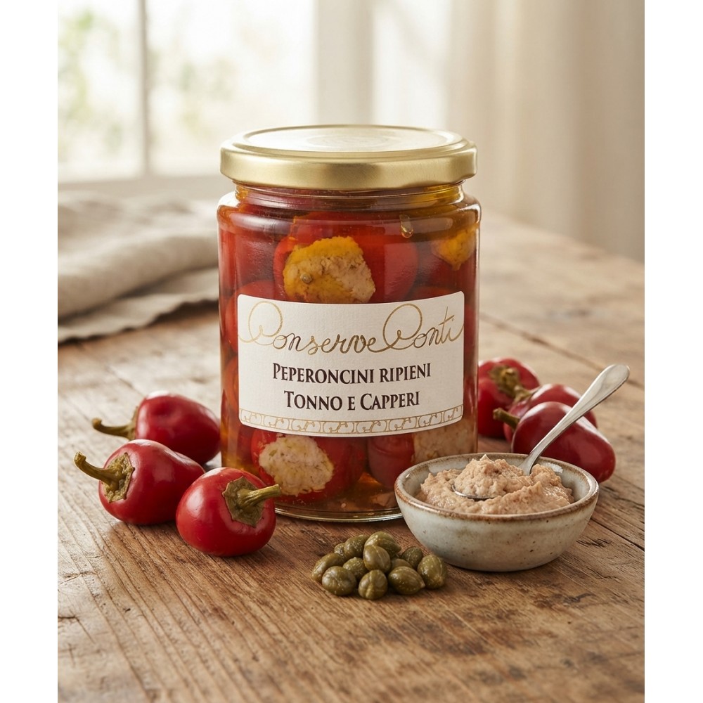 Peperoncini Ripieni al tonno e capperi (270 g netto)