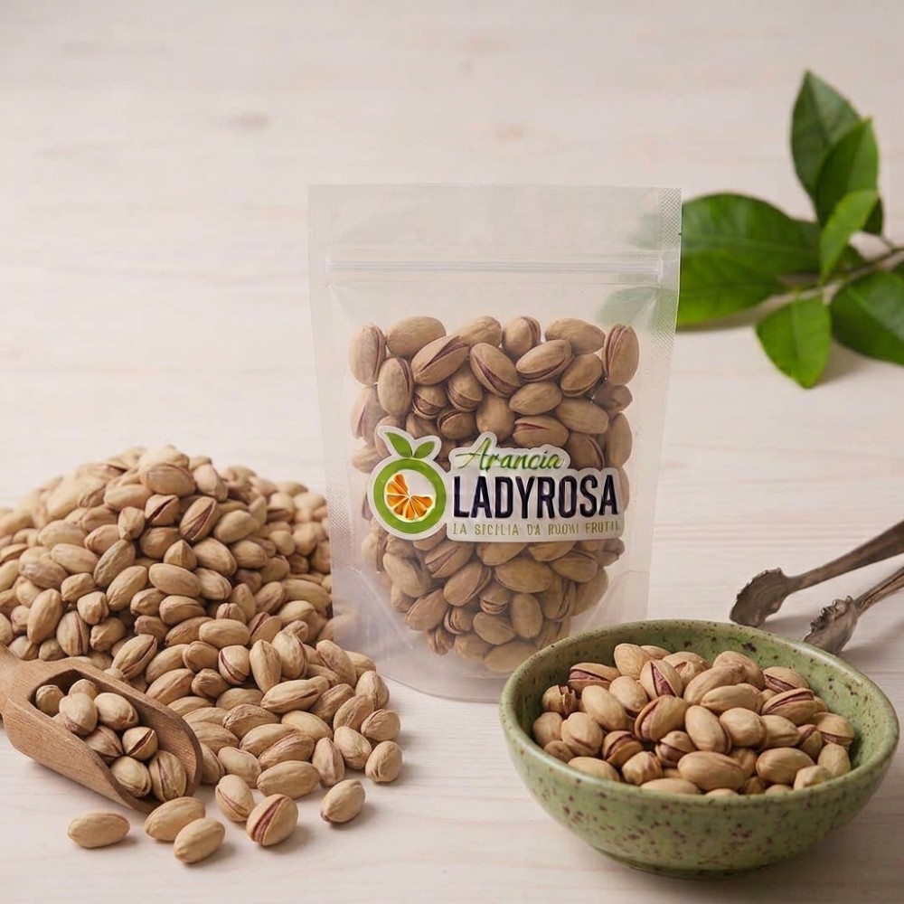 Beutel à 500 g naturbelassene Pistazien mit Schale